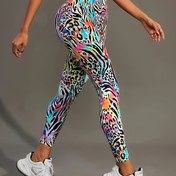 Resim Kadınlar için Leopar Desenli Esnek Pantolonlar - Bahar Yaz Sonbahar için Canlı Hayvan Desenli Rahat Tayt, Rahat ve Nefes Alabilen, Egzersiz ve Rahat Giyim için Mükemmel, Tayt | Leopar Desenli Tayt | Pürüzsüz Dokulu Pantolonlar 