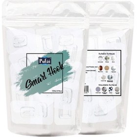 Resim Pufai Çift Taraflı Yapışkanlı Şeffaf Askı Askılık 10 Set 20 Parça Beyaz 
