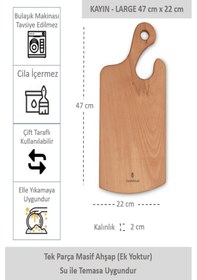 Resim Yekpare Masif Ahşap Sunum Tahtası Kesme Tahtası Kayın Large 4 