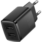 Resim Baseus Compact Dual USB Çıkışlı 10.5W Hızlı Şarj Cihazı 