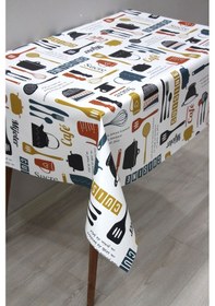 Resim Astarlı Silinebilir Pvc Muşamba Masa Örtüsü 8276-1-beyaz 