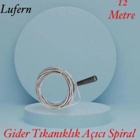 Resim Lufern Premium 12 Metre Tıkanıklık Kanal Açma Klozet Gider Açıcı Boru Temizleme Spiral Tel Susta Manuel Uç 
