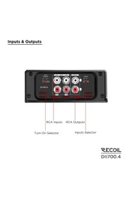 Resim RECOIL DII-700.4 4 Kanal Amfi (800 Watt) 