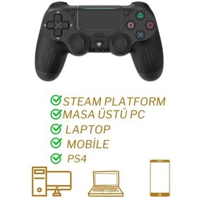 Resim Ps4 Siyah Doubleshock Wireless Gamepad Joystick Kablosuz Ps4 Oyun Kolu 