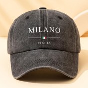 Resim İtalyan bayrağı MILANO şık baskılı beyzbol şapkası, çok amaçlı açık hava casual ördek gagalı şapka 