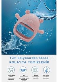 Resim Kiwi 2 İn 1 Chicken - Marmot Tutması Kolay Diş Kaşıyıcı Seti Alman Tasarım Dark Pink 