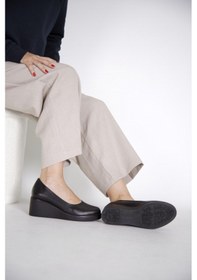 Resim 215551114-1 Siyah Deri Napa Kadın Topuklu Ayakkabı Siyah 