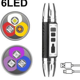 Resim Alonefire 6-in-1 LED El Feneri, 365nm/395nm UV Işık, Alüminyum Alaşım, USB Type-C Şarj Edilebilir, LCD Ekran, 500 Lümen, 9 Mod, Spot Işın, 50m Menzil, Takı, Jade, Taş, Pet Lekeleri, Görünmez İşaretleyici, Ore Para Akrep Floransans Tespiti, Açık Hava Kampı ve Yürüyüş, Kamp Aksesuarları 