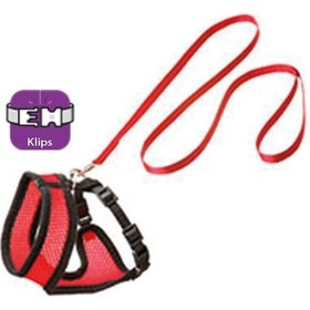 Resim Cosmotex Karlıe Kedi Göğüs Tasma 38cm Kırmızı-siyah 