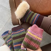 Resim 3 Çift Kadın Kış Sıcak Polarlı Kalın Çizgili Çorap - Yumuşak Peluş Dokusuyla Rahat Orta-Bacak Diz Çorapları, Makine Yıkanabilir, Kahverengi/Beyaz/Siyah/Turuncu/Pembe/Yeşil, Ev ve Dış Mekan Giyiminde Mükemmel, Kış Çorapları, Ev Rahatlığı, Oynayıcı Tasarım, Peluş Kaplı Çoraplar 
