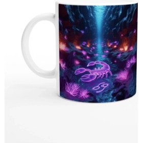 Resim Akrep Burcu Baskılı Kahve Kupası - Astral Denizaltı Dünyası Vs3 