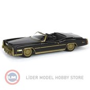 Resim 1:64 Greenlight 1976 Cadillac Eldorado Convertible in Black & Gold 