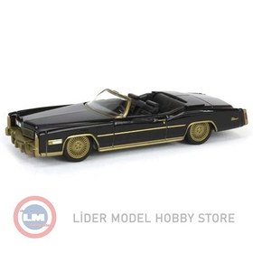 Resim 1:64 Greenlight 1976 Cadillac Eldorado Convertible in Black & Gold 