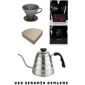 Resim 3. Nesil Kahve Demleme Seti - V60+Filtre+Kettle+Kahve 