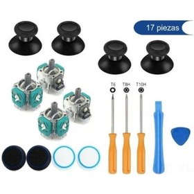Resim Mufunye Xbox One Ps4 Ps5 Oyun Kumandası 3d Joystick Kapağı Ve Tamir Seti - 17 Parça 