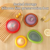Resim 4'lü Silikon Sebze Saklama Seti, Avokado, Soğan, Domates ve Limon için Yeniden Kullanılabilir Saklama Kabı - Bulaşık Makinesinde Yıkanabilir 