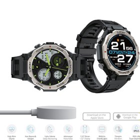 Resim Piranha 9924 Akıllı Saat / 1.52" Ekran / Uyku İzleme / IP65 / Titreşim / Kalp Ritm Ölçme / Adımsayar 