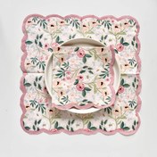 Resim 20'li Paket Şık Pembe Çiçekli Kenarlı Peçete, 3 Katmanlı Tek Kullanımlık Kağıt Peçeteler – Partiler, Düğünler ve Doğum Günleri İçin Mükemmel Tatlı ve Kutlama Dekorasyonu 