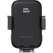 Resim Nettech Nt-chc32 15w Otomatik Sensörlü Kablosuz Araç Şarj Cihazı & Telefon Tutucu Siyah 