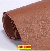 Resim Kendinden Yapışkanlı Deri Yama Kanepe Tamir Yenileme Deri Etiket Mobilya Masa Light Brown 10x20cm 