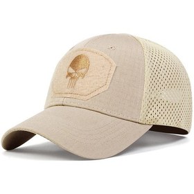 Resim Tunıca Kafatası Taktik Askeri Airsoft Şapka - Ayarlanabilir Nefes Güneşlik, Kamyon Şoförü, Avcılık, Yürüyüşwhıtestandarterkek Whıte 