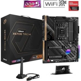 Resim Asrock X670E Taıchı Wıfı-6e Ddr5 Hdmı-Dp Pcıe 5.0 Am5 Atx 