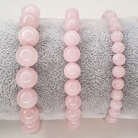 Resim 1/3 Adet XIACHENG Doğal Gül Kuvars Boncuklu Bileklik - Yumuşak Pembe Yuvarlak Taşlar, Günlük Kıyafetler, Özel Günler, Öğretmenler Günü ve Mezuniyet Hediyeleri (15+ Yaş) 