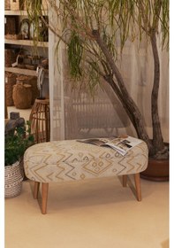 Resim Bliss Sarı Etnik Desenli Krem Bench 40 X 100 X H 47 Cm 4282 Sarı 