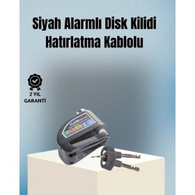 Resim MiraLive Motosiklet ve Bisiklet Için 6mm Pinli Alarmlı Disk Kilidi 