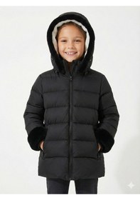 Resim Xo Kids Kız Çocuk Mont 7-10 Yaş 8051 Siyah 
