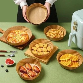 Resim MCM Group 50 Adet Air Fryer Pişirme Kağıdı Tek Kullanımlık Hava Fritöz Yağ Geçirmez Yapışmaz Tabak Model 