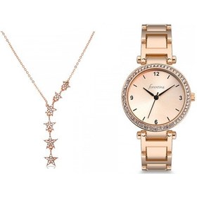 Resim Forentina Bayan Rose Metal Kol Saati - Yıldız Kolye Kombin Set PS 