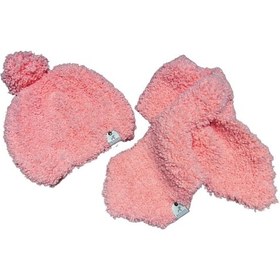 Resim Knittedbygranma El Örgüsü Puffy Pembe Atkı Bere Set Yumuşacık Sıcak Tutar Pembe 