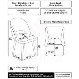 Resim Canisa Pane Serisi 2 Adet Gri Mutfak Sandalyesi Babyface Kumaş Siyah Ayak Gri Sandalye Siyah Ayak 