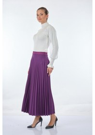 Resim Scl 2222001022 Piliseli Lastikli Bel Kadın Etek Mor 