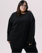 Resim Lookatmestore Oversize Büyük Beden Sweatshirt 180350490 Siyah 