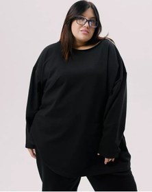 Resim Lookatmestore Oversize Büyük Beden Sweatshirt 180350490 Siyah 