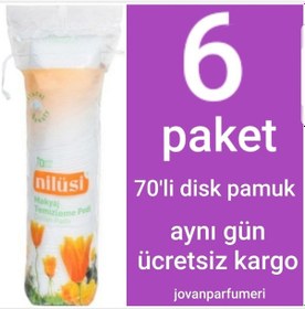 Resim İpek Nilüsi Makyaj Pamuğu Disk Temizleme Pedi 6 x 70'li 