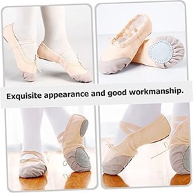 Resim 1 Çift Kız Bale Dans Ayakkabısı Sahne Performansı İçin Pratik Olmayan Ayakkabılar Yoga Ayakkabıları Rahat Yumuşak Taban 