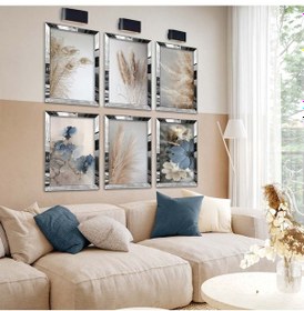 Resim Kurutulmuş Çiçek Ve Dallar 6'lı Pleksi Kenar Mdf Tablo Seti 