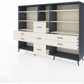 Resim Hyperion Dolap 8 Raflı 7 Çekmeceli 220x44x163 Antrasit-aytaşı Antrasit-aytaşı 