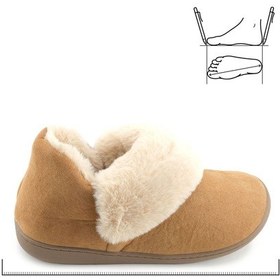 Resim Gezer Kadın Kışlık İçi Peluşlu Rahat Taban Ev Bahçe Panduf Bot Kahve 