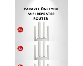 Resim Aesco 300MBPS Wifi Menzil Genişletici 4 Antenli Wpa3 Güvenlikli Priz Tipi Repeater 