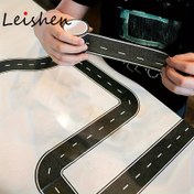 Resim Yeniden kullanılabilir siyah çizgi film yol tabelası etiketi - Parlak poliüretan bant, önceden yapışkanlı ve plastik yüzey dostu, Track Dekorasyonu, Otomobil Temalı Partiler ve Çocuk Oyunları için ideal, Araba Çıkartması, Yeniden kullanılabilir etiket | Eğlenceli Tasarım | Pürüzsüz Bitiş 