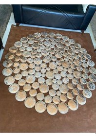 Resim Deri Love Bakır Varaklı Deri Halı 