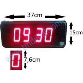 Resim Çift Taraflı Dijital Duvar Saati Derece (Kasa Ölçüsü: 15X37 Cm) 