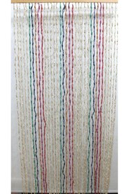 Resim Otantik Çarşı Naturel Hasır Kapı Perdesi Halat Örgülü 90x190 cm. Renkli 