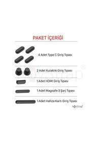 Resim Novstrap Apple Uyumlu MacBook Air Pro İle Giriş Portları İçin Toz Koruma Tıpası Seti 9 Adet 