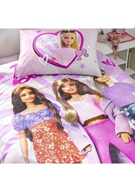 Resim Taç Lisanslı Barbie Shine Pamuk Tek Kişilik Nevresim Takımı 000000001000048890 