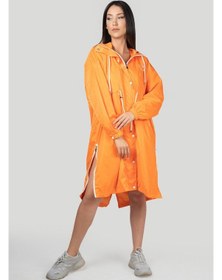 Resim Pua Fashion Orange Kalpli Kapşonlu Trench 001 